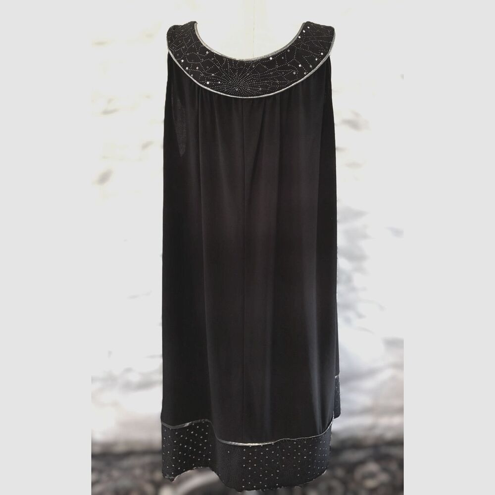 Black Embellished Swing Dress Plus‎ Size Glam Cocktail Dress 16W Whimsigoth